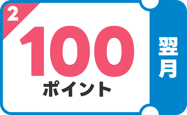 翌月：100ポイント