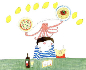 iwashikujira イラストレーション「冬と旅とおくりもの」