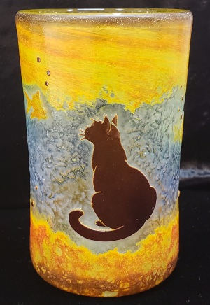 B1F文具イベントスペース　オリジナルサンドブラスト作品　グラスアート・アン