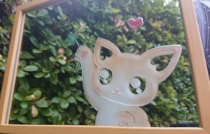 B1F文具イベントスペース　オリジナルサンドブラスト作品　グラスアート・アン