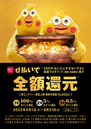 街・ネットでのd払い利用で最大全額還元キャンペーン