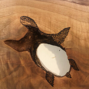 木目と融合するアート　モクメアート「しまこう」