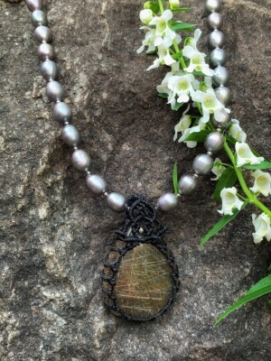 マクラメの天然石アクセサリー　　ゆしし堂