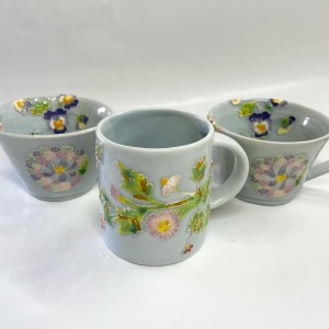 早春の花の器と陶板画展
