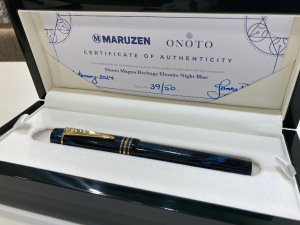 丸善創業155周年記念万年筆「ONOTO　マグナ　ヘリテージ　エボナイト」