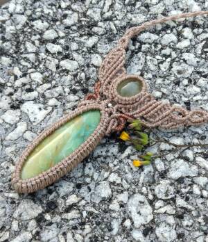 マクラメの天然石アクセサリー　　ゆしし堂　　Macrame natural stone accessories Yushishido