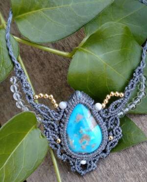 マクラメの天然石アクセサリー　　ゆしし堂　　Macrame natural stone accessories Yushishido