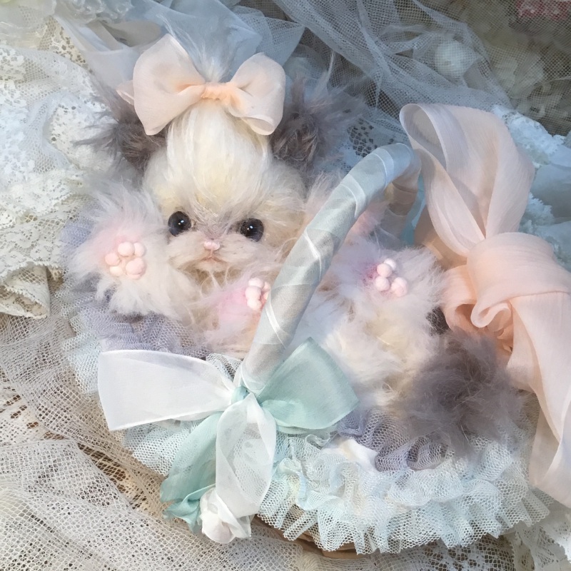テディベア　ねこ　細川祐子作品 テディベア ねこ 細川祐子作品